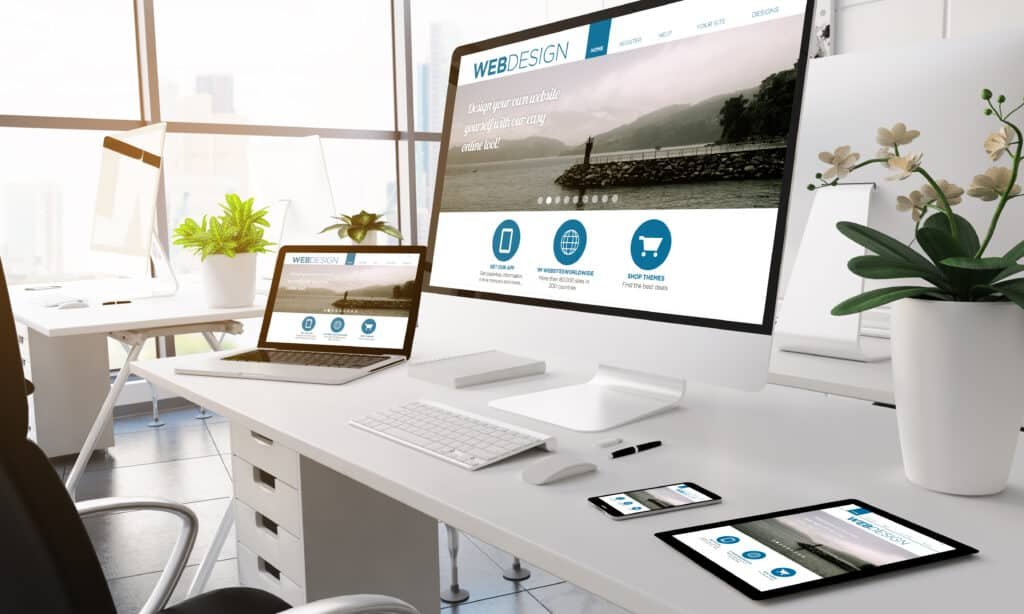 Modern responsive website design displayed across desktop and mobile screens