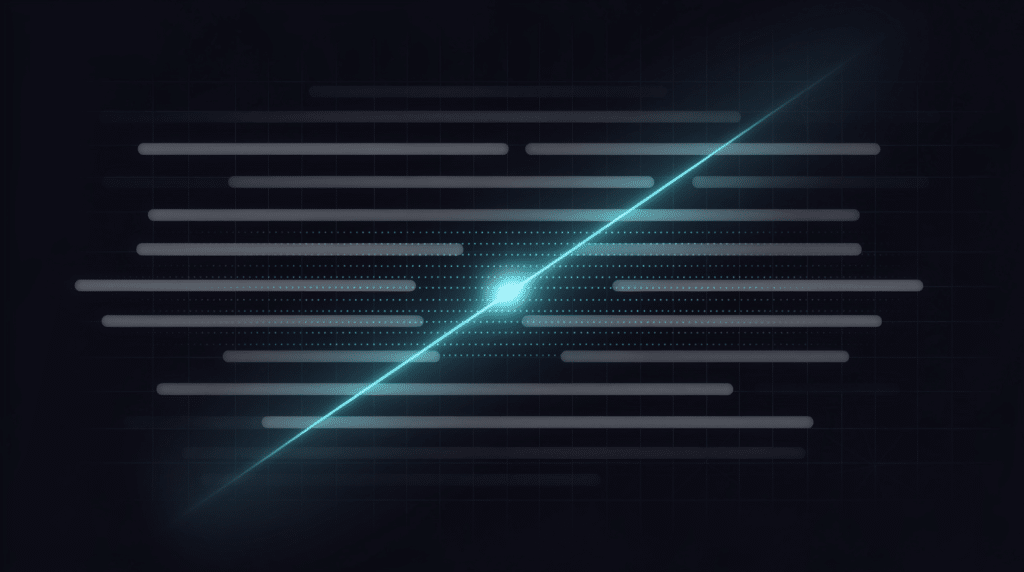 Abstract illustration of text lines with a hidden cyan watermark pattern on a dark navy background
